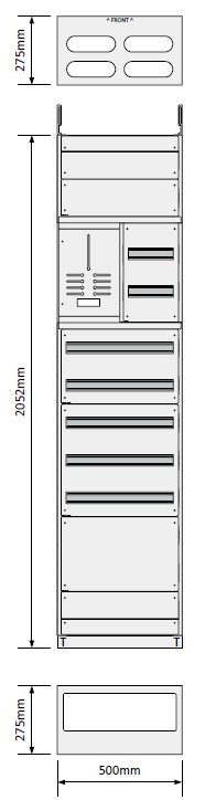 Gulvskap 500 1Målerplass 5 Rader 27,5 dybde