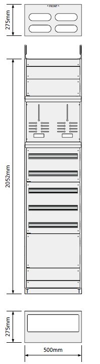 Gulvskap 500 2Målerplasser 5 Rader 27,5 dybde