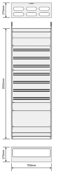 Gulvskap 750 7 Rader 27,5 dybde