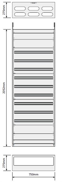 Gulvskap 750 9 Rader 27,5 dybde