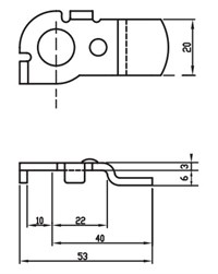 Svingarm bukket 6mm L