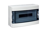 Påveggskap ABS grå IP65  med transparent dør 1x18mod
