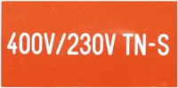Merkeskilt 400V/230V TN-S 50x100 (rød)